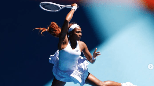 Coco Gauff, atleta de tênis durante o Australian Open