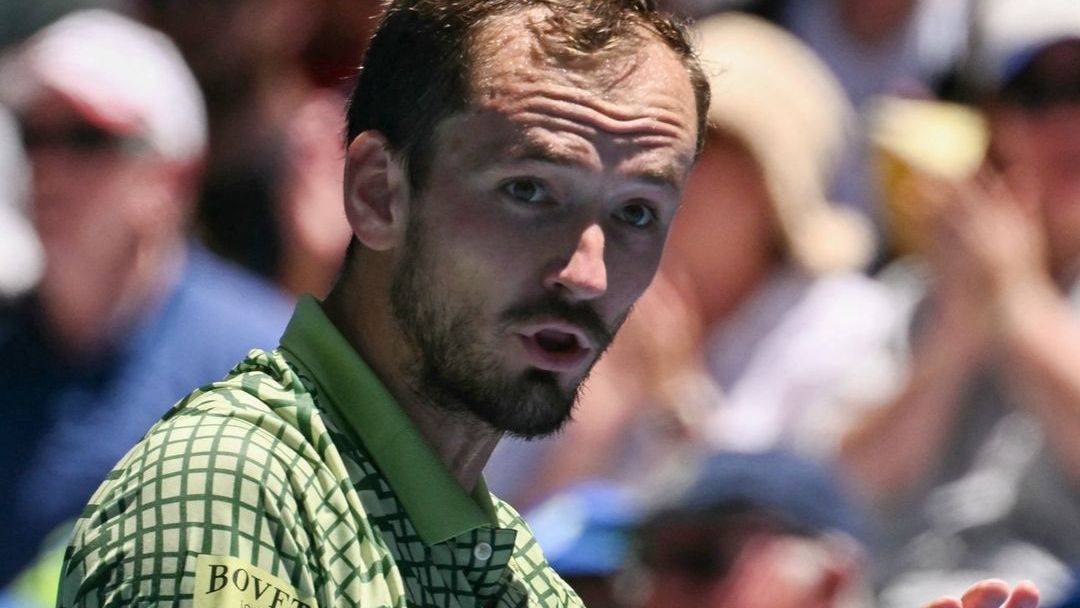 Medvedev durante partida do Australian Open