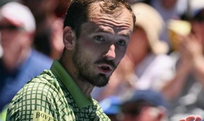 Medvedev durante partida do Australian Open