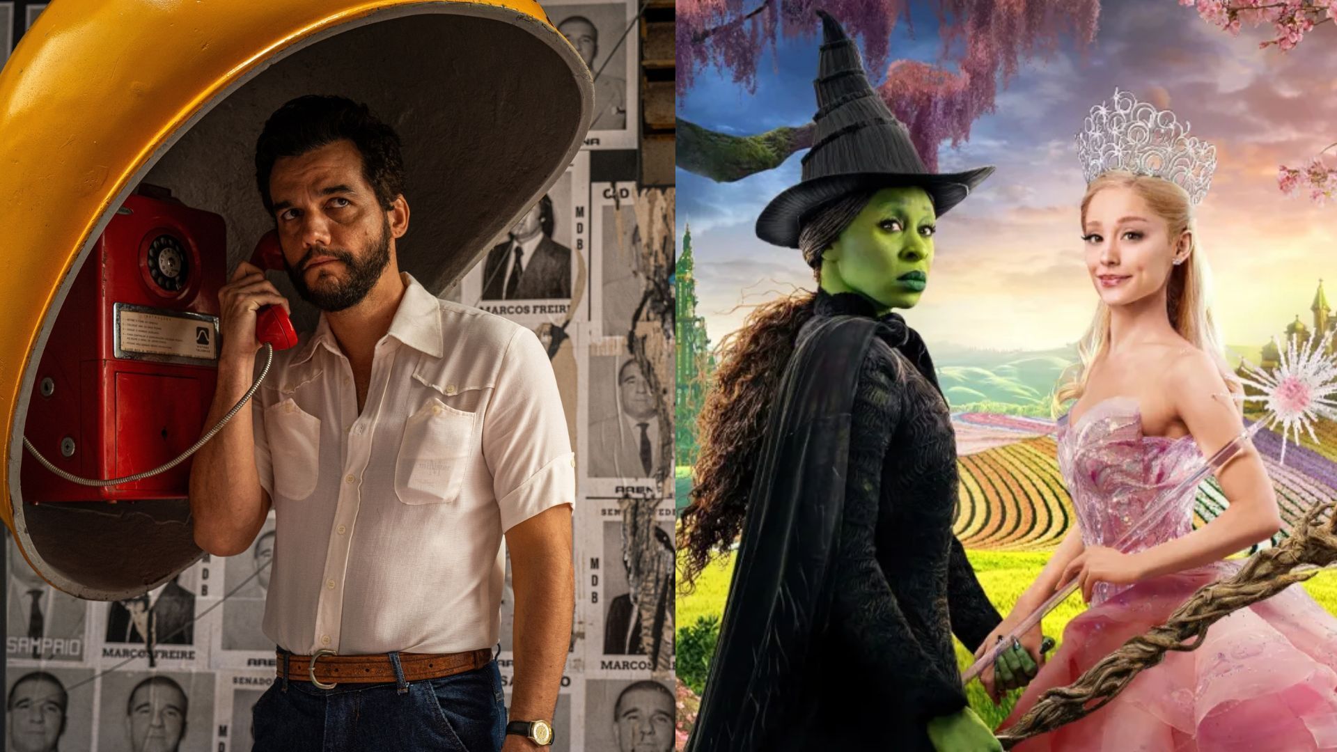 Filmes "O Agente Secreto" e "Wicked: Parte 2"