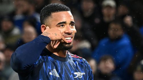 Gabriel Jesus celebra gol em goleada do Arsenal sobre o Leeds