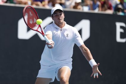 João Fonseca durante a primeira partida do Australian Open