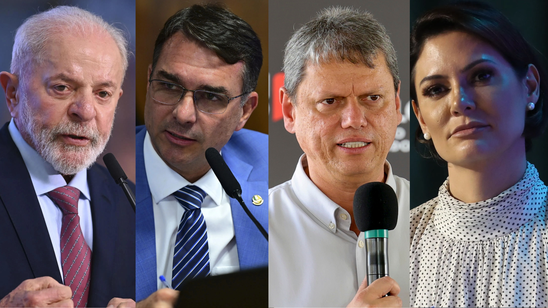 Lula, Flávio, Tarcísio e Michelle