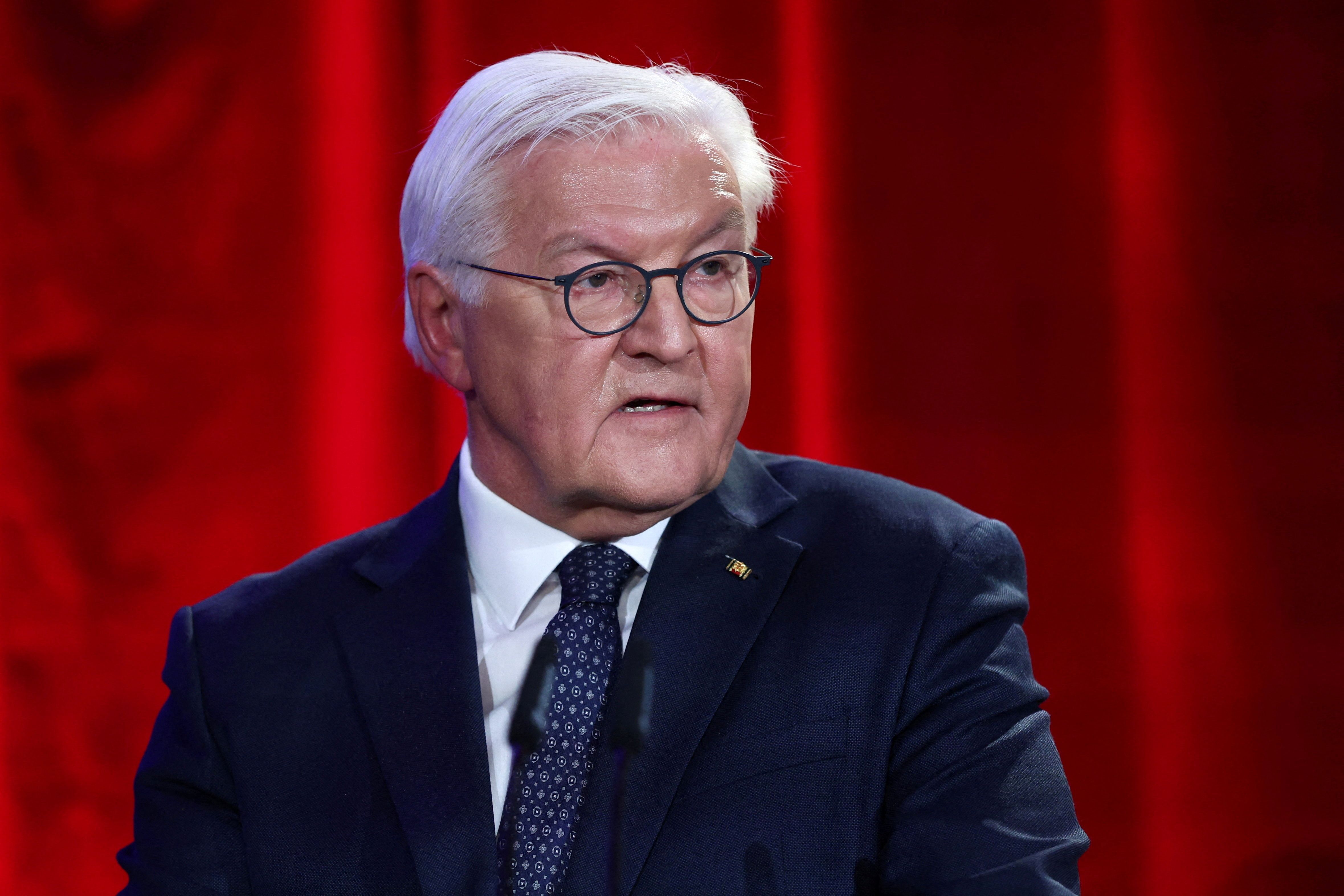 Presidente da Alemanha, Frank-Walter Steinmeier, discursa em Berlim