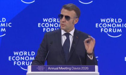 Presidente da França, Emmanuel Macron, no Fórum de Davos