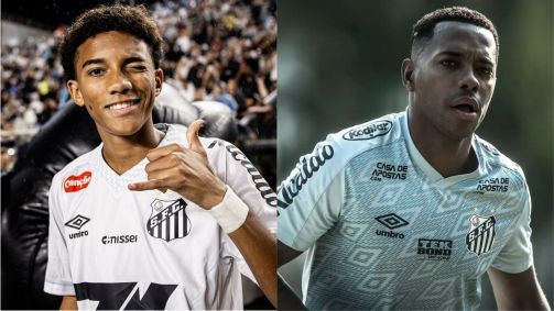 Robinho Jr., do Santos, parabeniza pai pelo aniversário