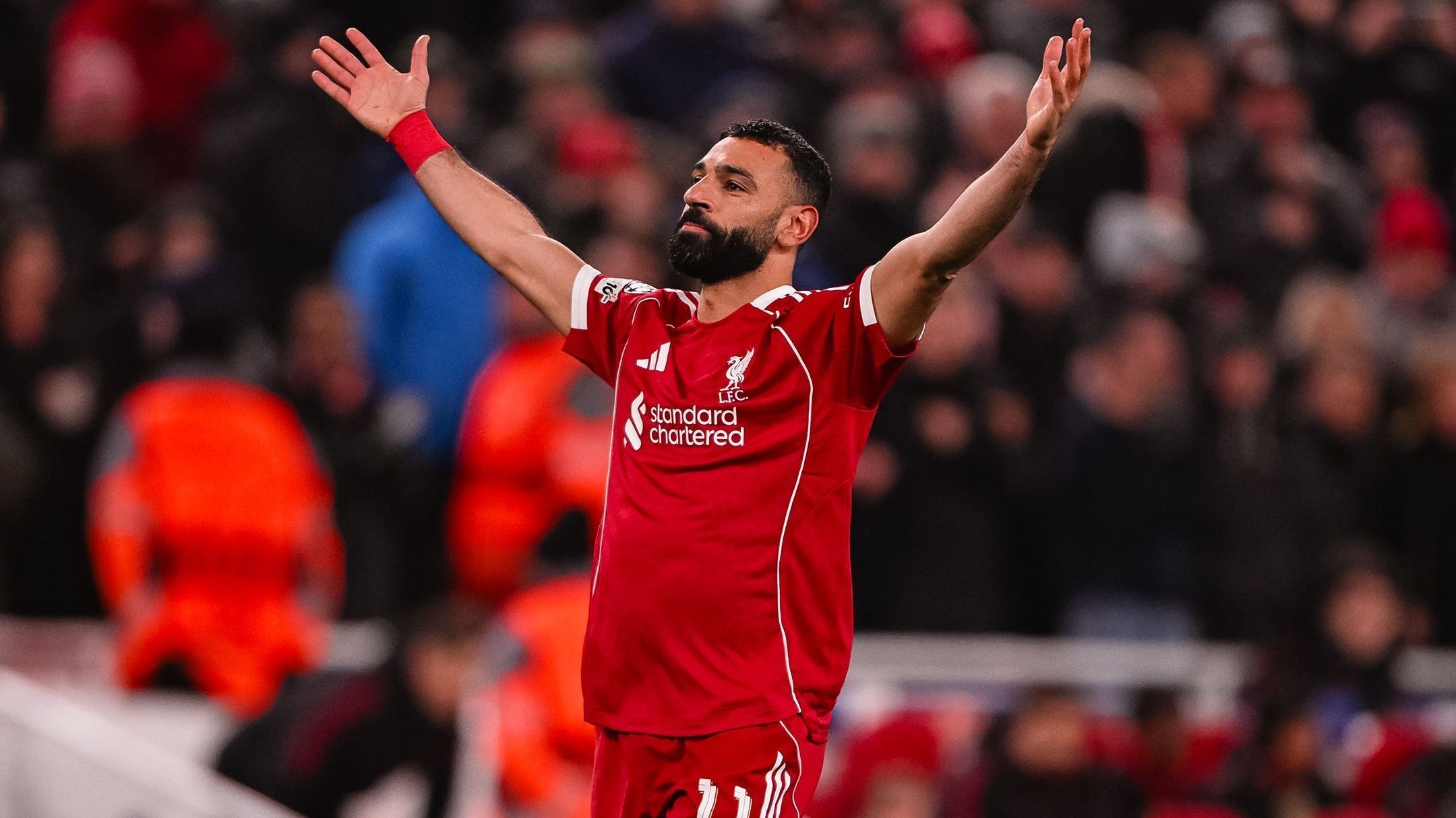 Salah comemora gol contra o Qarabag, pela Champions