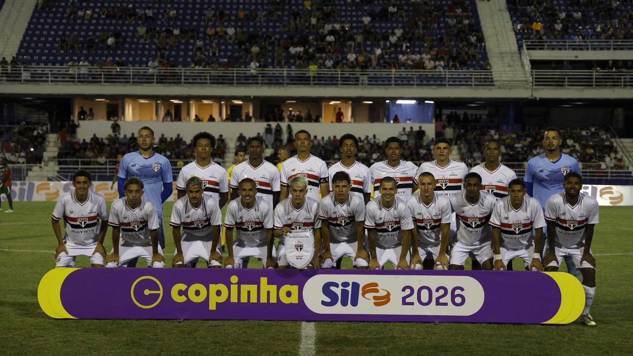 Equipe do São Paulo em jogo da Copinha