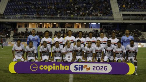 Equipe do São Paulo em jogo da Copinha