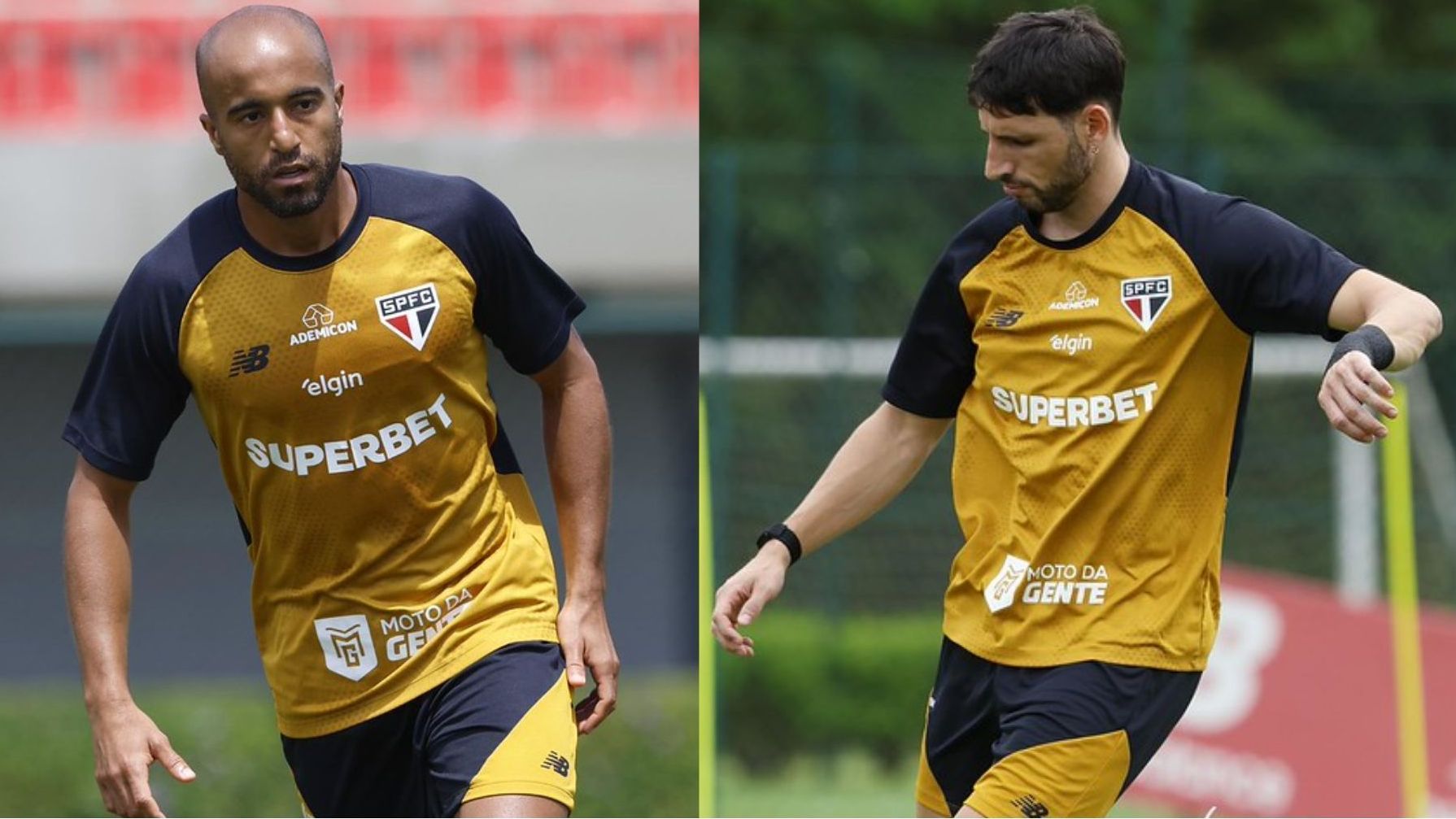 Lucas e Calleri durante treino