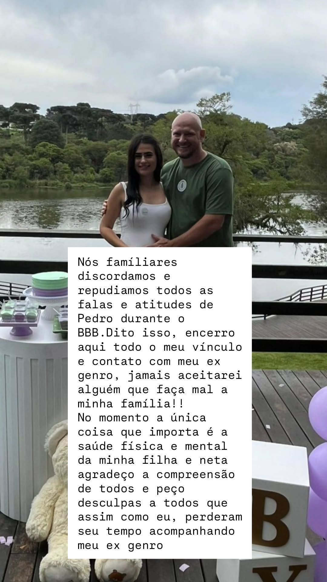 Sogro de Pedro, do BBB 26, repreende as atitudes do genro • Instagram/ Fabiano Luis