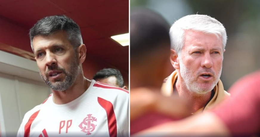 Técnicos Paulo Pezzolano, do Inter, e Odair Hellmann, do Athletico