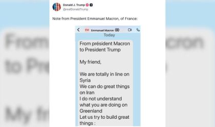 Trump divulga mensagem de Macron questionando ações sobre a Groenlândia