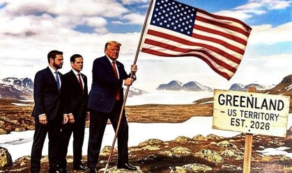 Trump publica imagem de IA cravando bandeira dos EUA na Groenlândia