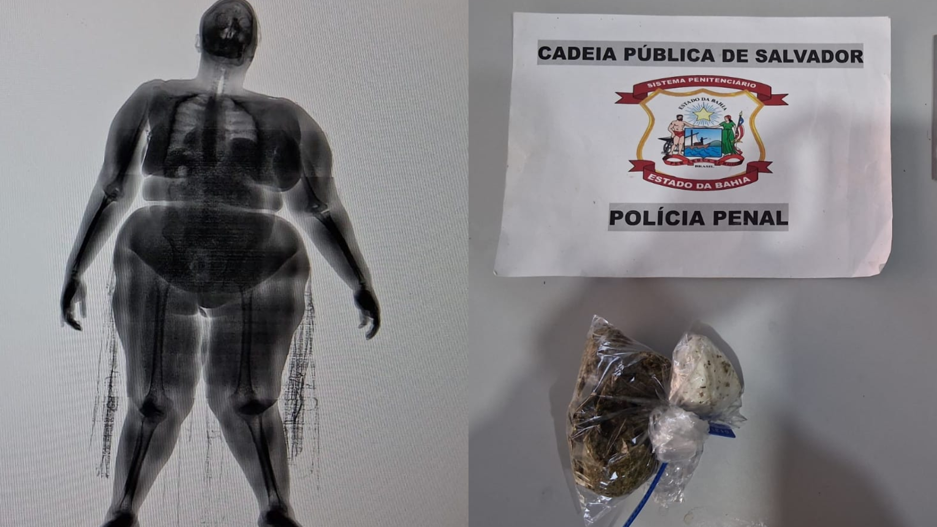 Ambas foram flagradas durante o procedimento de revista com o uso do escâner corporal