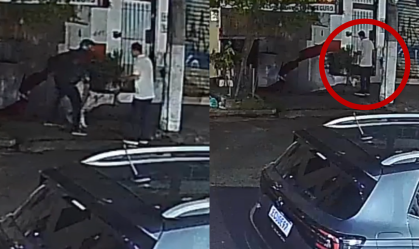 Vídeo: homem é agredido em assalto enquanto passeia com o cachorro