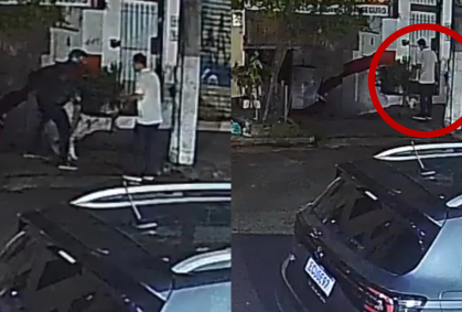 Vídeo: homem é agredido em assalto enquanto passeia com o cachorro