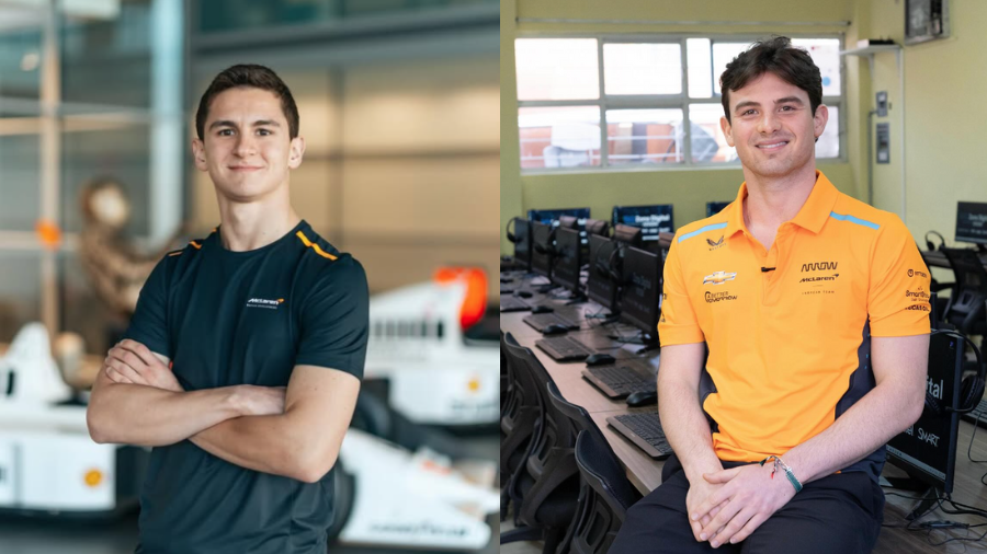 Os reservas da McLaren em 2026: Leonardo Fornaroli (à esquerda) e Pato O'Ward (à direita)