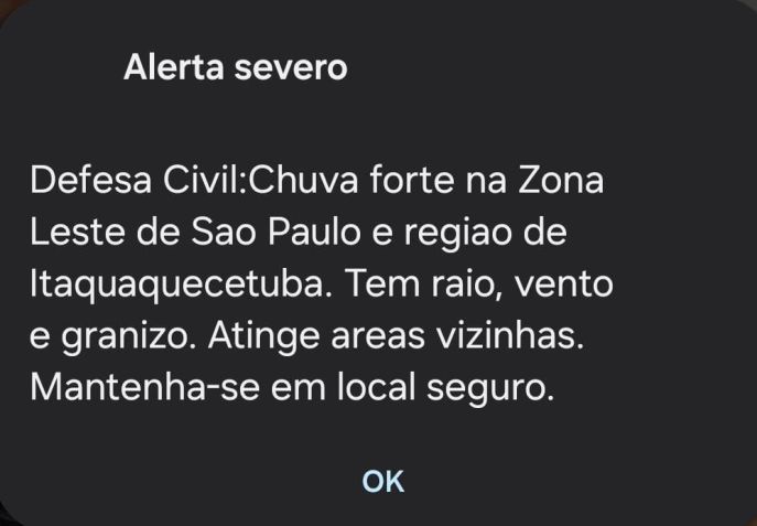 Alerta severo da Defesa Civil • Defesa Civil