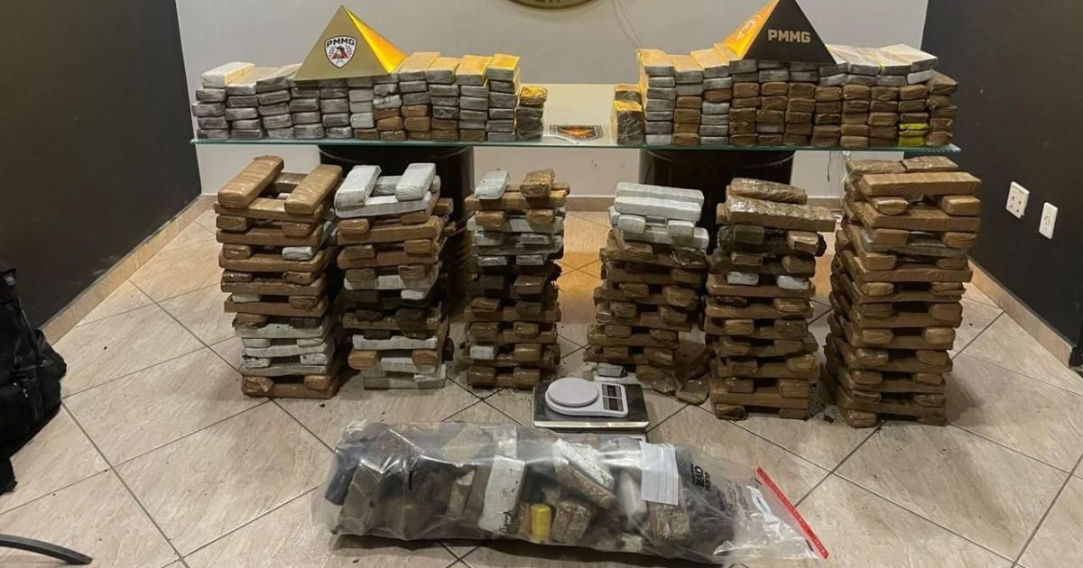 PM apreende mais de 440 barras de maconha em chácara de MG