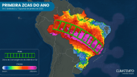 "Cavado atmosférico" causa muita chuva em faixa que atravessa o Brasil