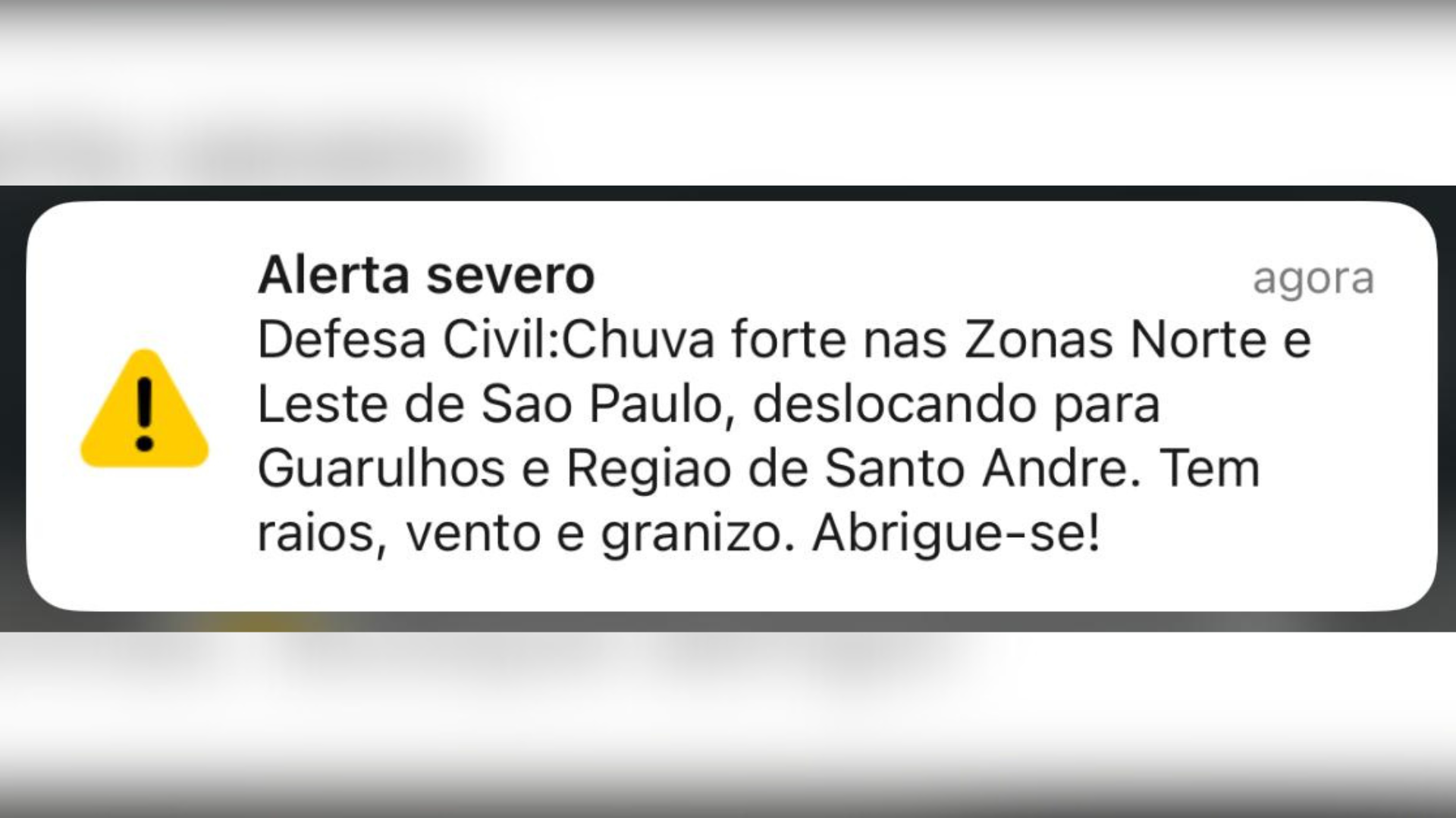 Defesa civil alerta para chuva forte • Reprodução
