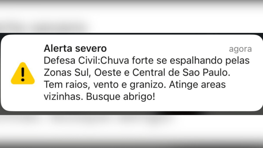 Defesa Civil alerta para chuva intensa • Reprodução