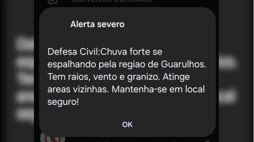 Defesa Civil alerta para chuva forte • Reprodução