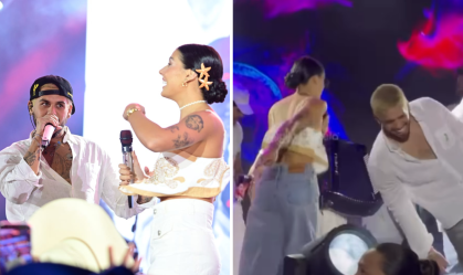 Ana Castela e Zé Felipe se divertem juntos em show de Hugo & Guilherme