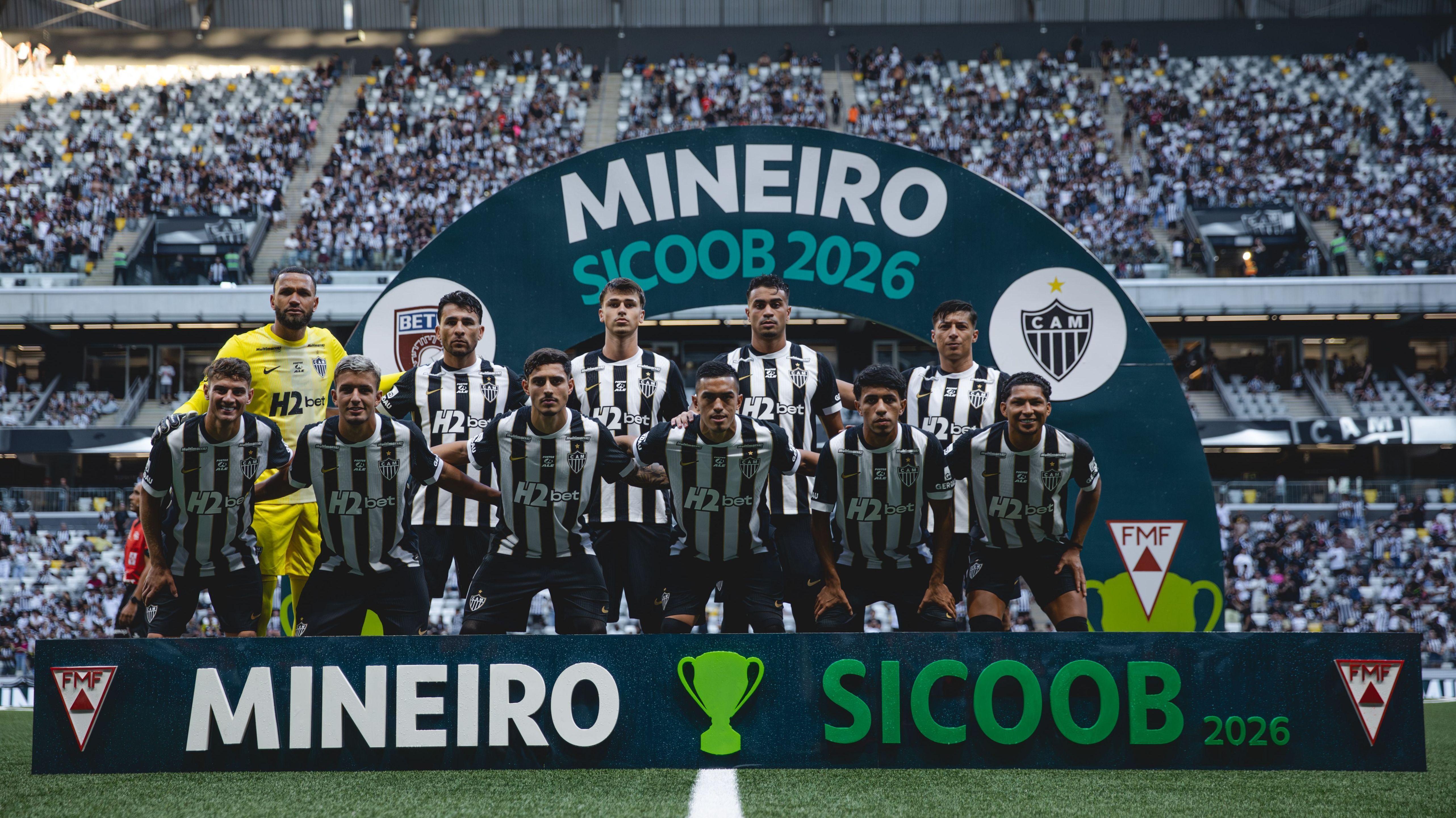 Equipe do Atlético-MG na estreia pelo Campeonato Mineiro de 2026