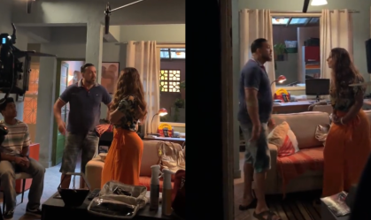 "Três Graças": confira os bastidores da gravação de Belo e Viviane Araújo