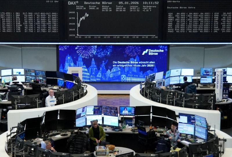 Bolsa de valores de Frankfurt, na Alemanha, em 5 de janeiro de 2026.