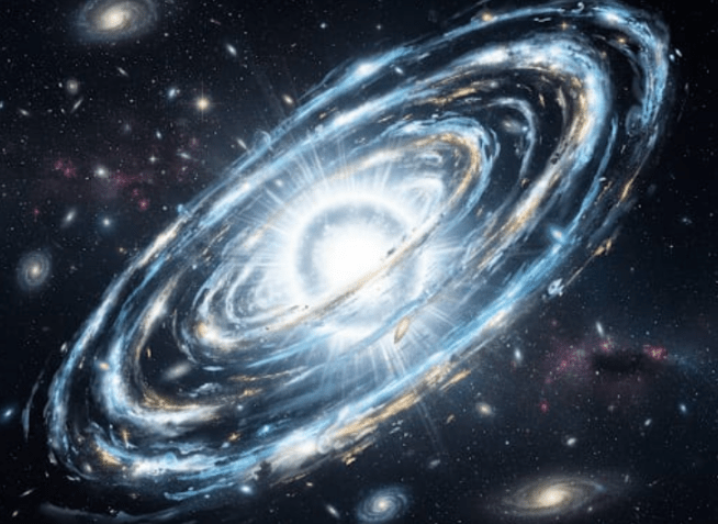 Representação de um buraco branco no universo • Reprodução/Google