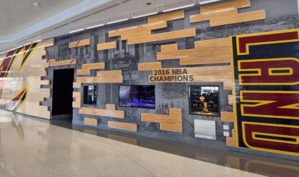 Mural na Rocket Arena eterniza a conquista da NBA pelo Cleveland Cavaliers em 2016
