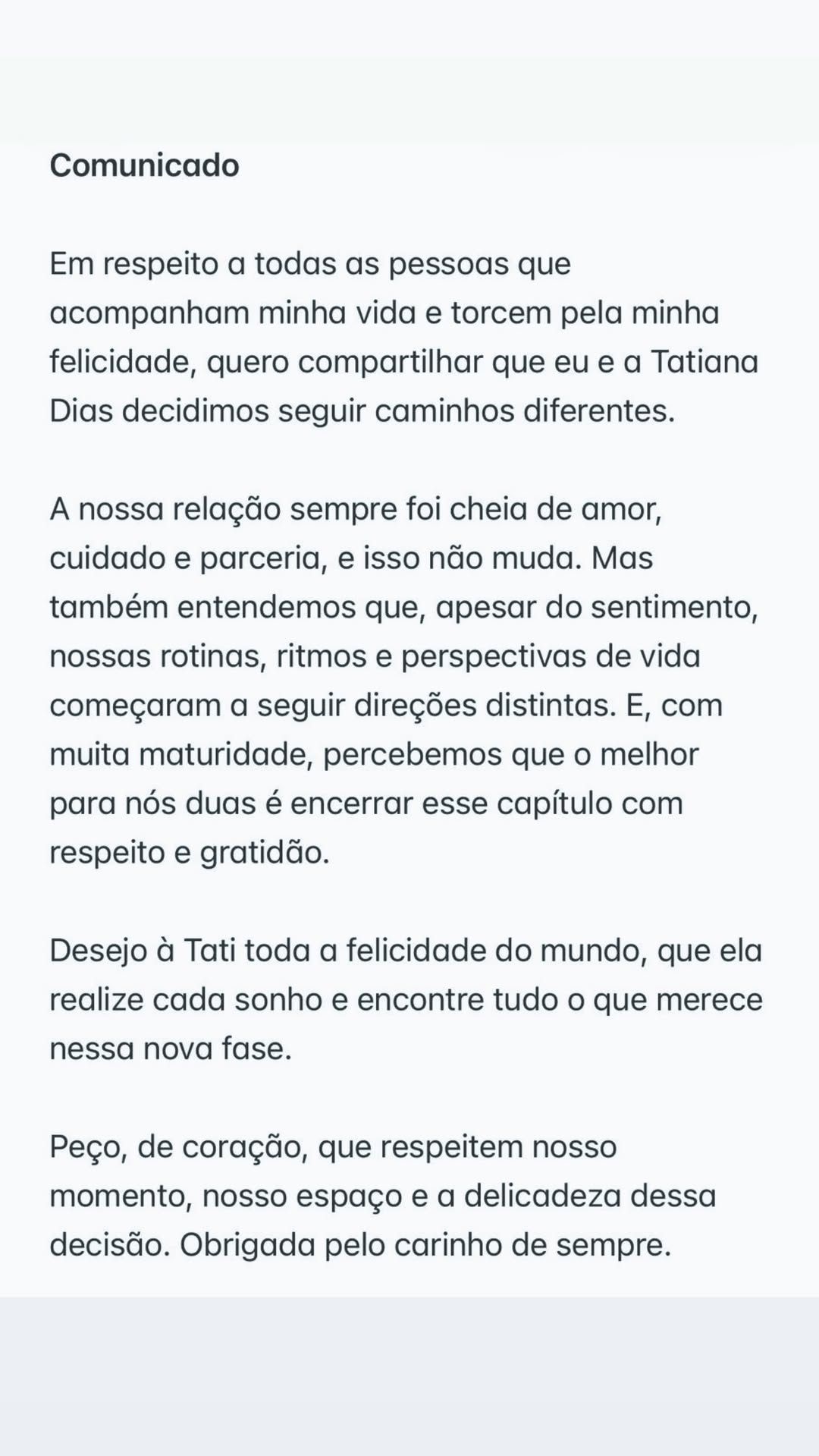 Lauana Prado anuncia término com Tati Dias • Instagram/Lauana Prado