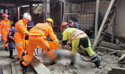 Laje desaba e deixa dois feridos em município de Minas Gerais