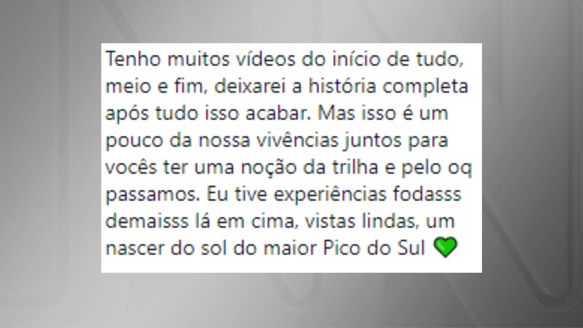 Thayane Smith descreveu a experiência como marcada por “vistas lindas” e o “nascer do sol do maior pico do Sul”. • Reprodução/Instagram