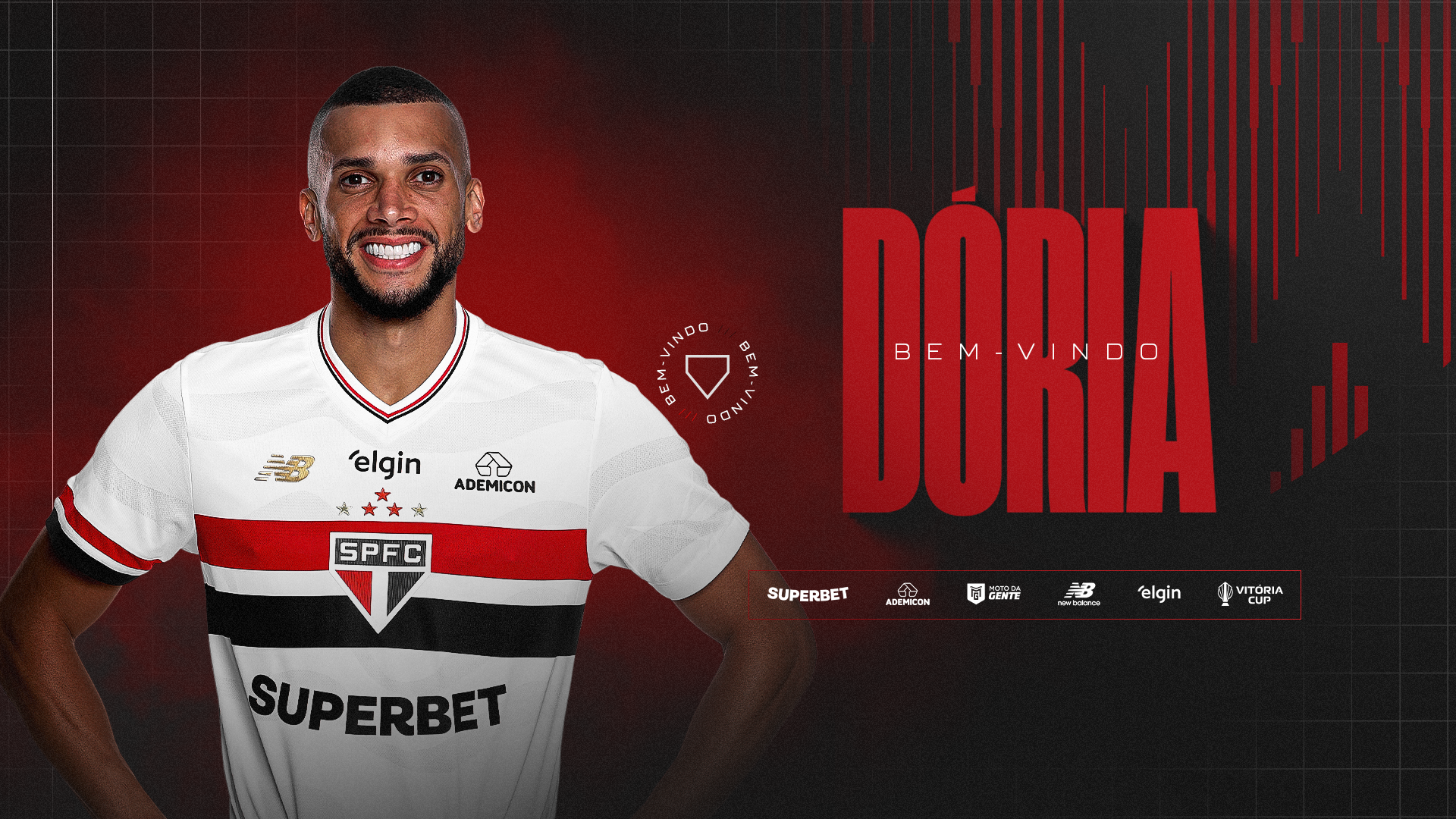 Dória foi anunciado como novo reforço do São Paulo