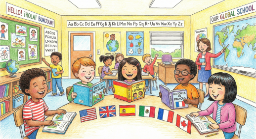 Escolas bilíngues usam o idioma de forma imersiva não apenas em aula de linguagem