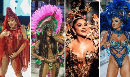 Jardim, indígena e mais: veja looks das rainhas em 1º ensaio técnico no Rio