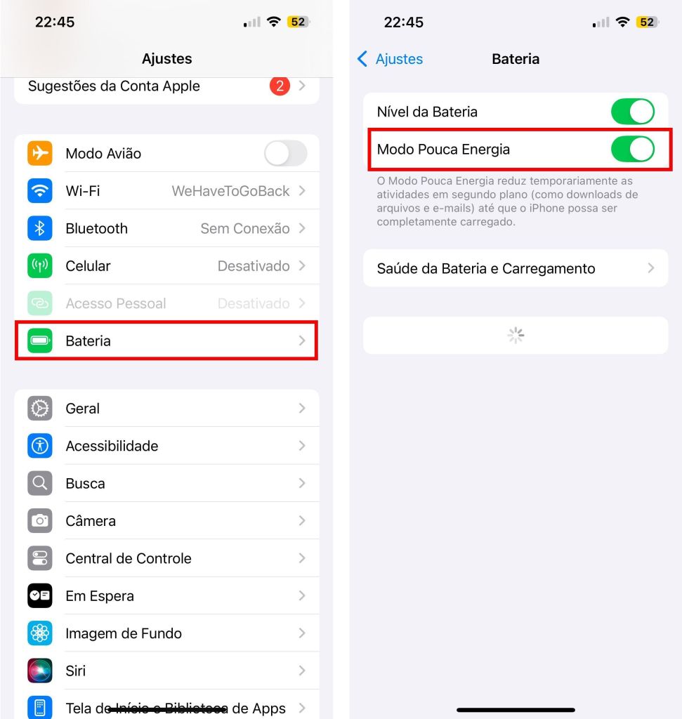 menu-de-bateria-do-iphone-com-modo-pouca-energia-ativado-para-economizar-carga