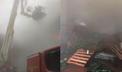 Incêndio atinge fábrica de vidros e já dura mais de 10 horas no Rio
