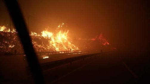 Incêndio florestal na região de Bio-Bio, no Chile