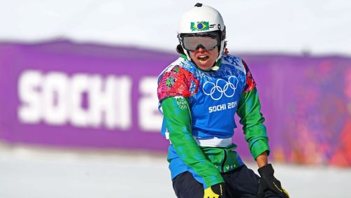 Isabel Clark durante a disputa na Olimpíada de Inverno de 2014, em Sochi