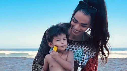 Apolo é filho da atriz Isis Broken com Lourenzo Duvale