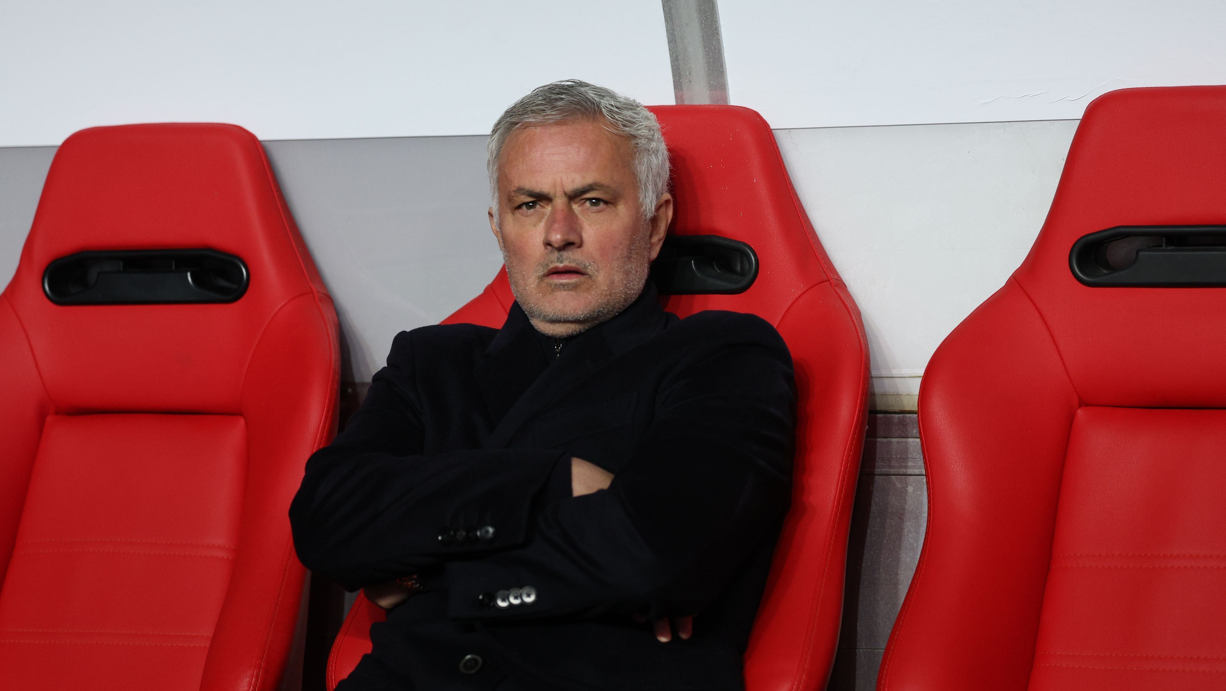 José Mourinho durante a derrota do Benfica para o Braga