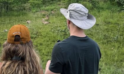 Lucas Lima viajou com a publicitária Nina Forlin para a África do Sul