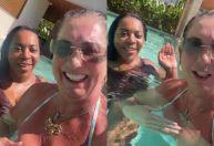 Mães de Virginia Fonseca e Vini Jr. curtem dia de piscina juntas