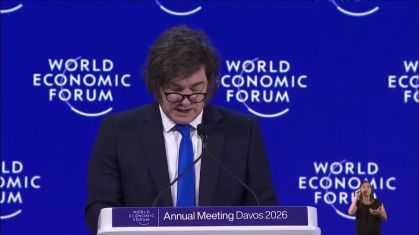 Presidente da Argentina, Javier Milei, em Davos