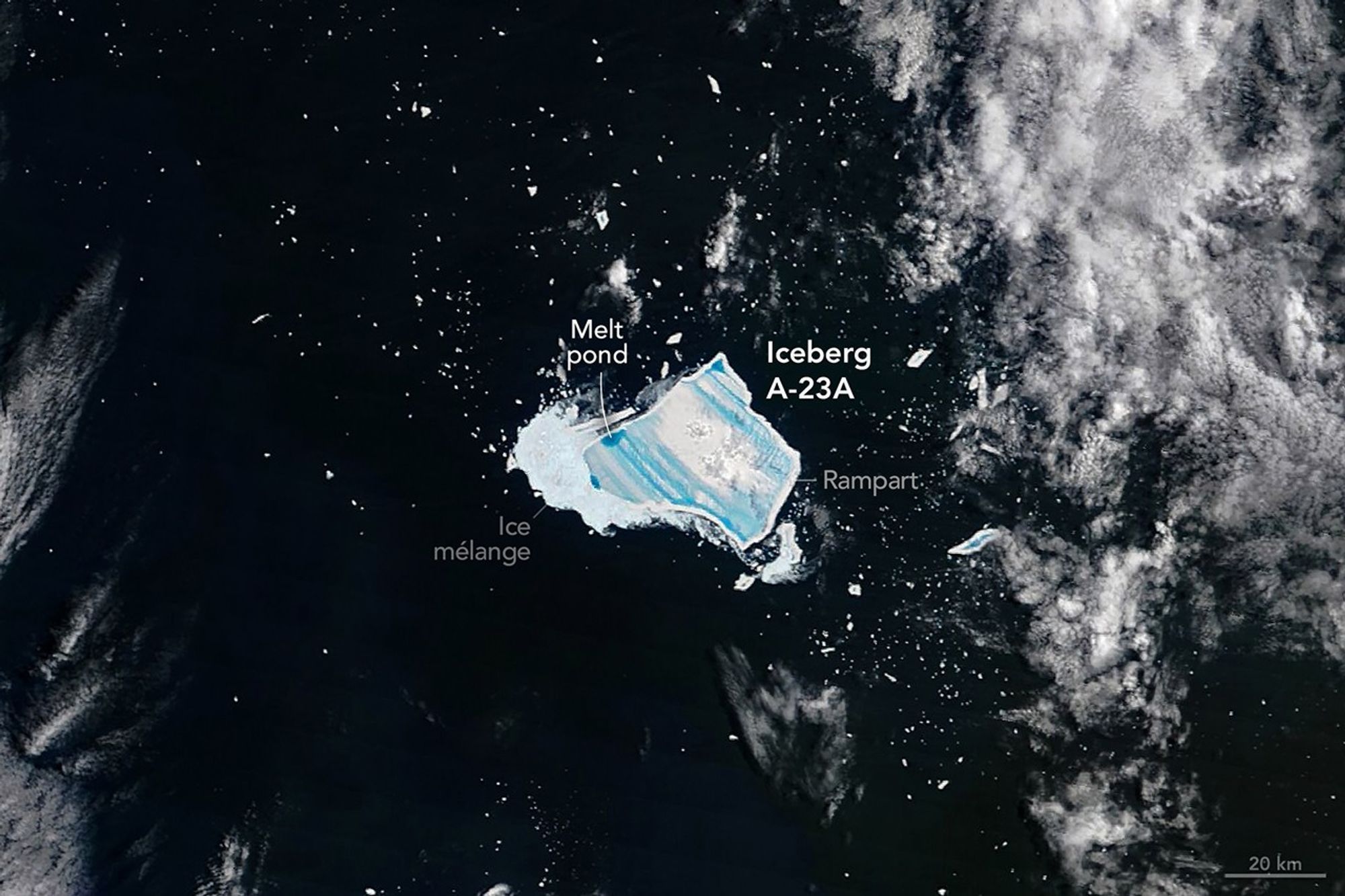 Nasa divulga imagem do maior iceberg do mundo à beira do colapso